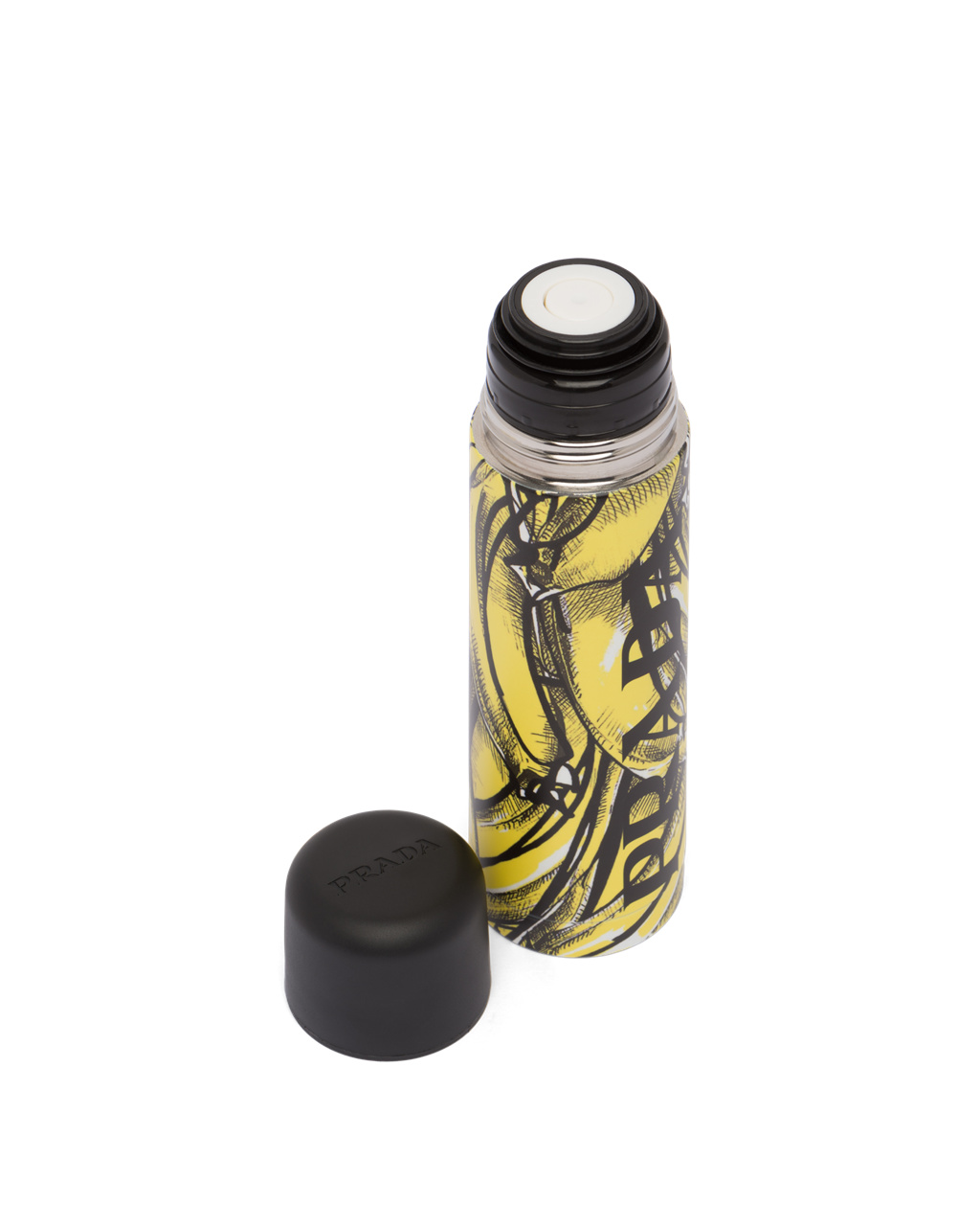 Prada 500 Ml Stainless Steel Water Bottle Yellow Banana Motif | 5214WNYVQ