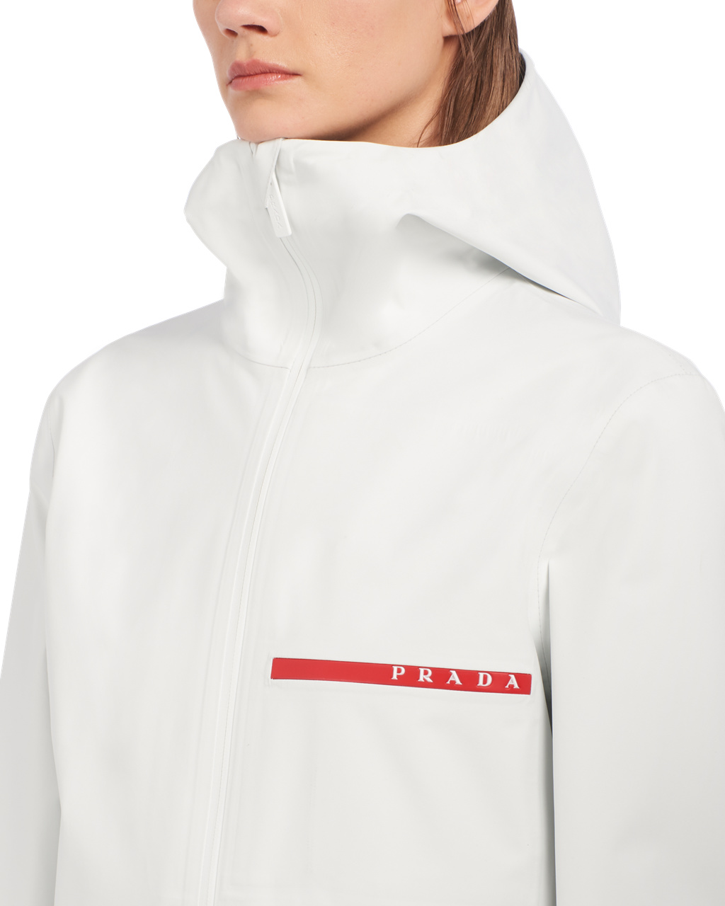 Prada Active Nylon Windbreaker Chalk White | 8259USHFQ