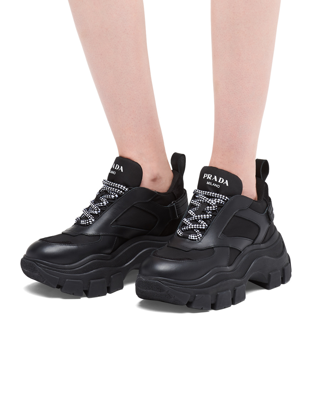 Prada Block Sneakers Black | 7902CJLGP