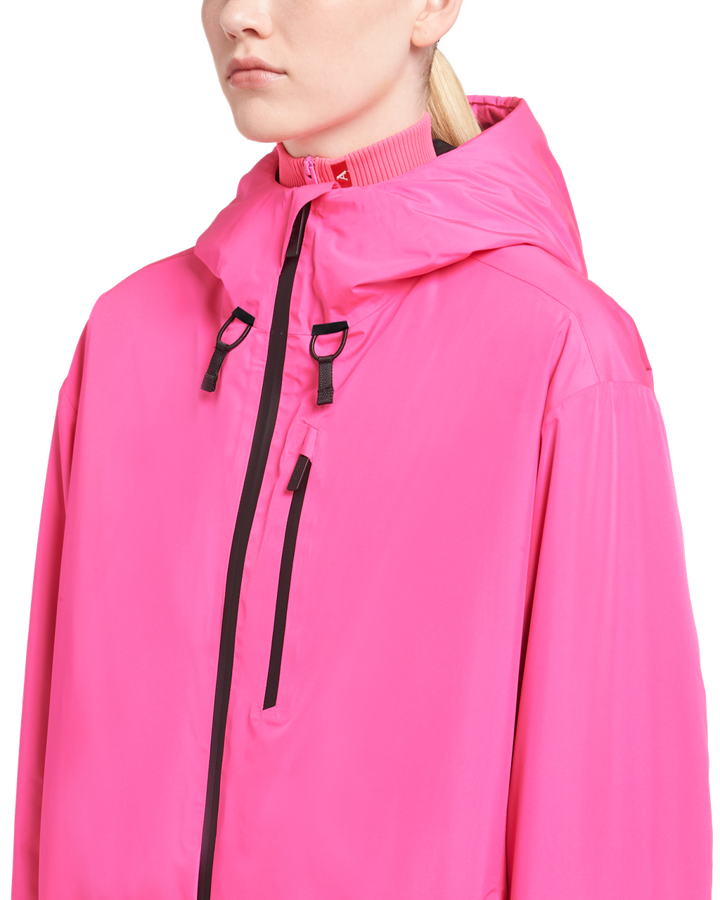 Prada Bonded Nylon Padded Jacket Fluo Pink | 3891JGLAX