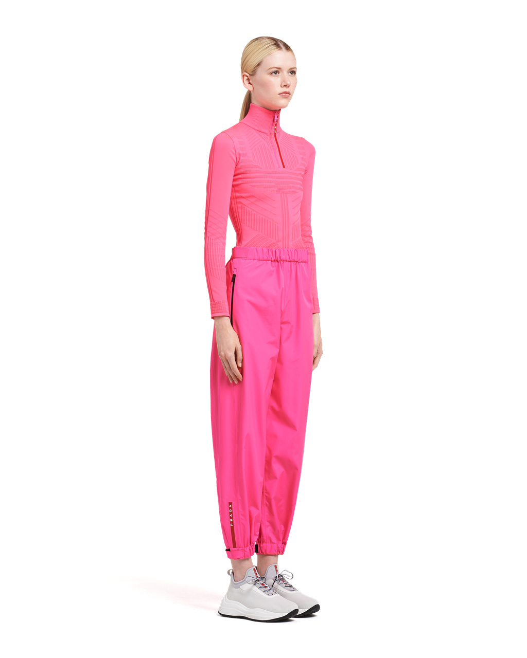 Prada Bonded Nylon Pants Fluo Pink | 8591ZJYPK