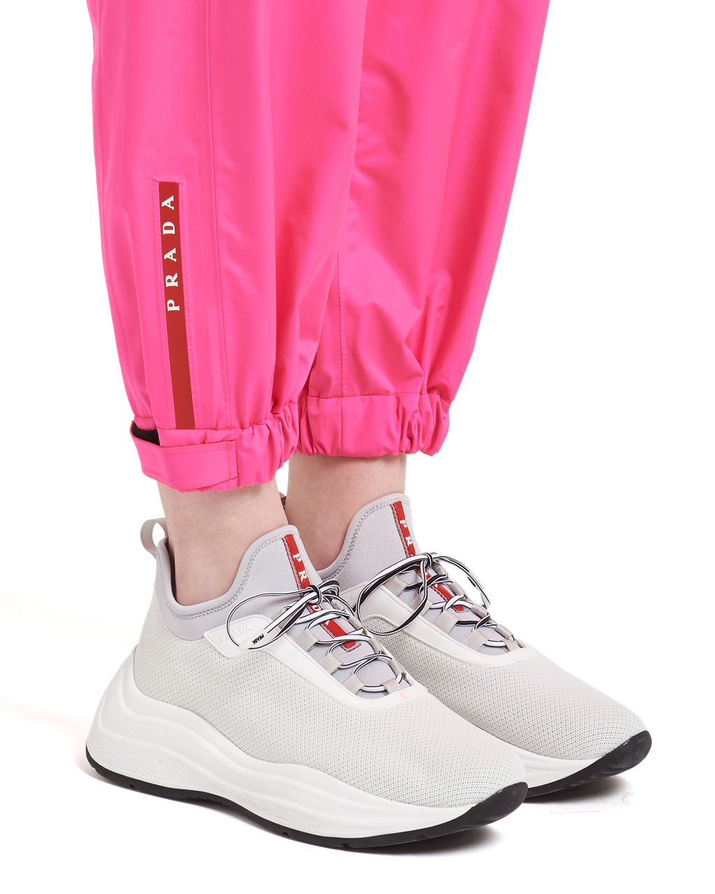 Prada Bonded Nylon Pants Fluo Pink | 8591ZJYPK