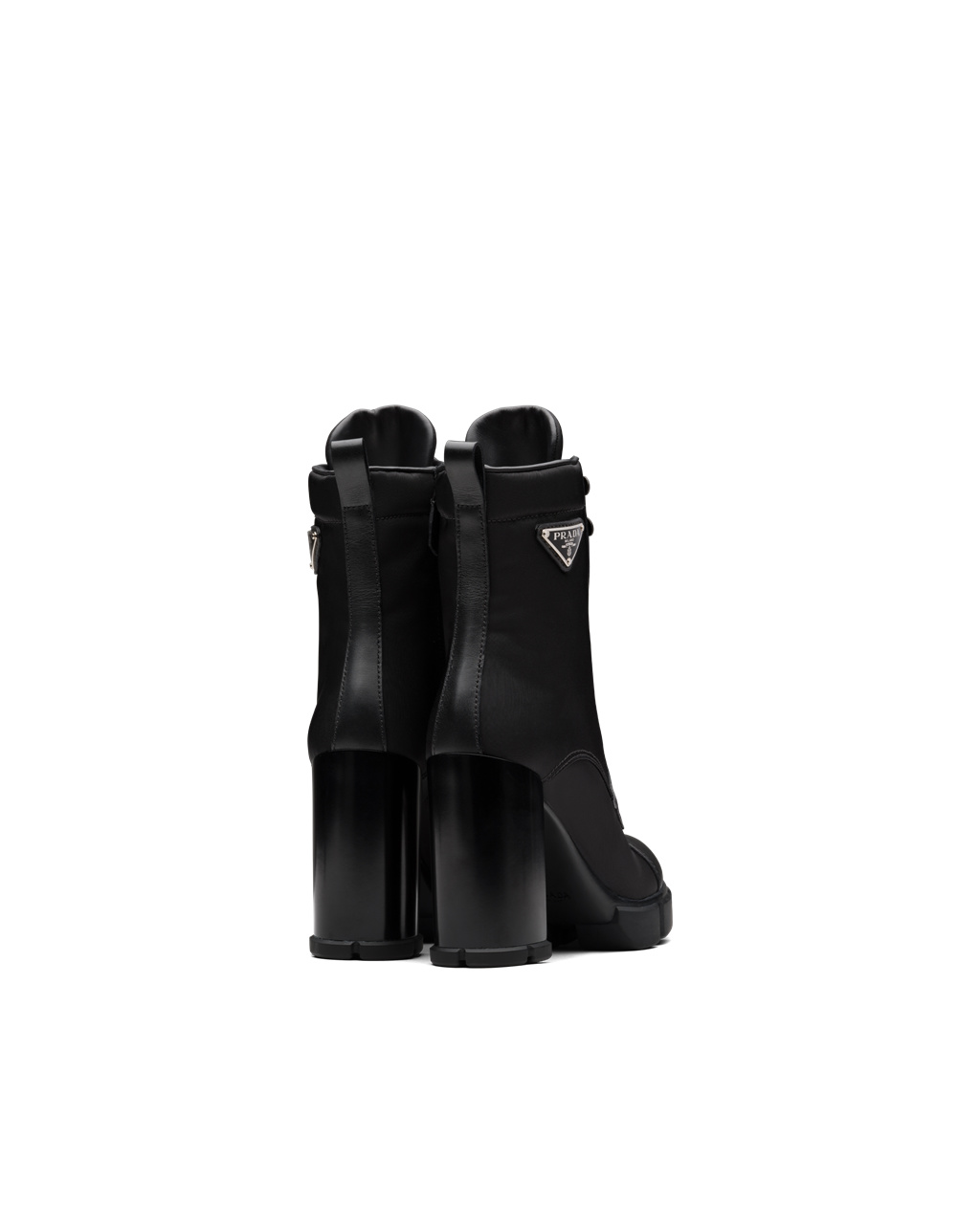 Prada Brushed Leather And Nylon Booties Black | 7208UWNGD