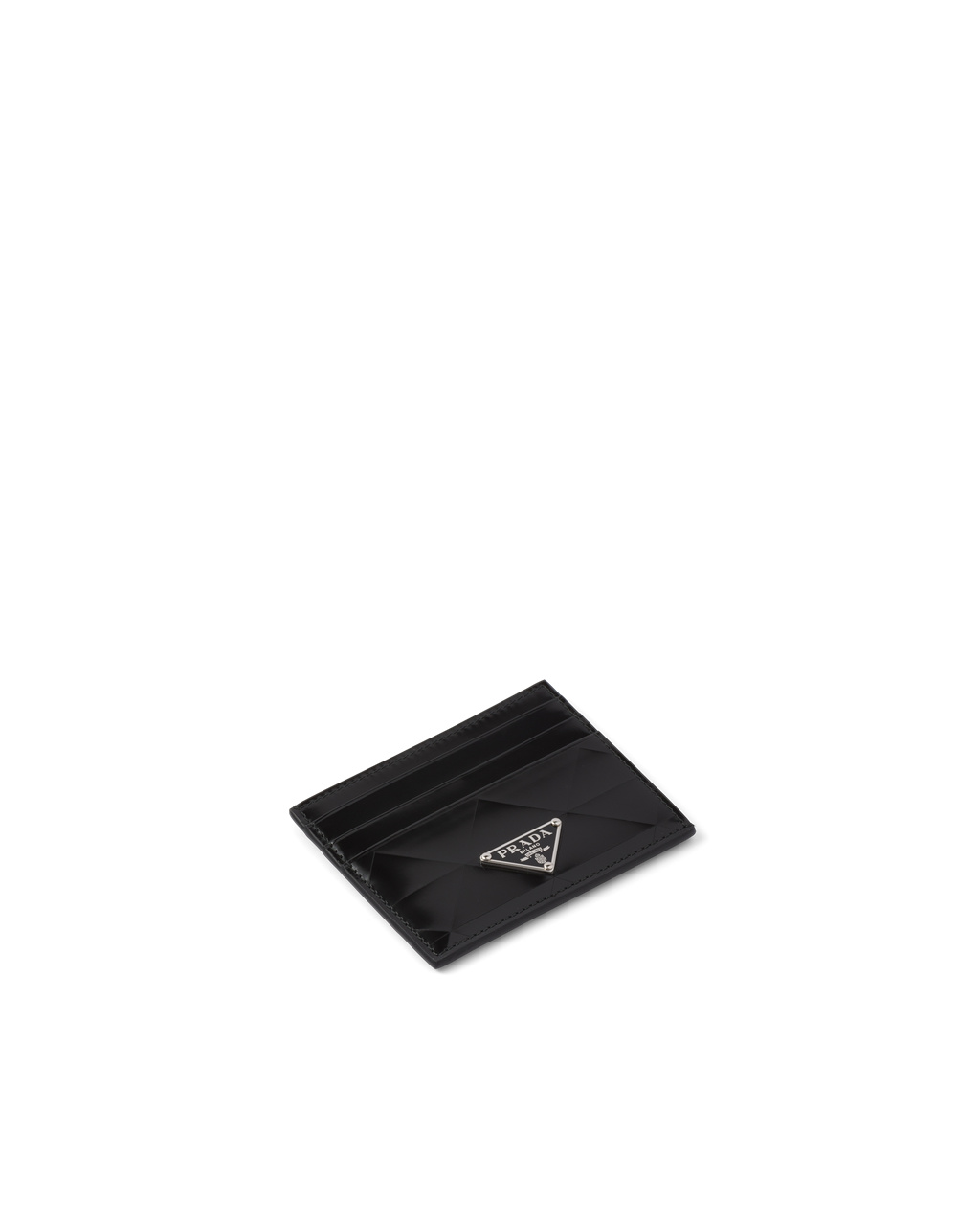 Prada Brushed Leather Card Holder Black | 9486FTOPR