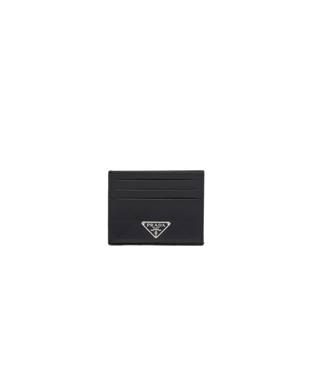 Prada Brushed Leather Card Holder Black | 9486FTOPR