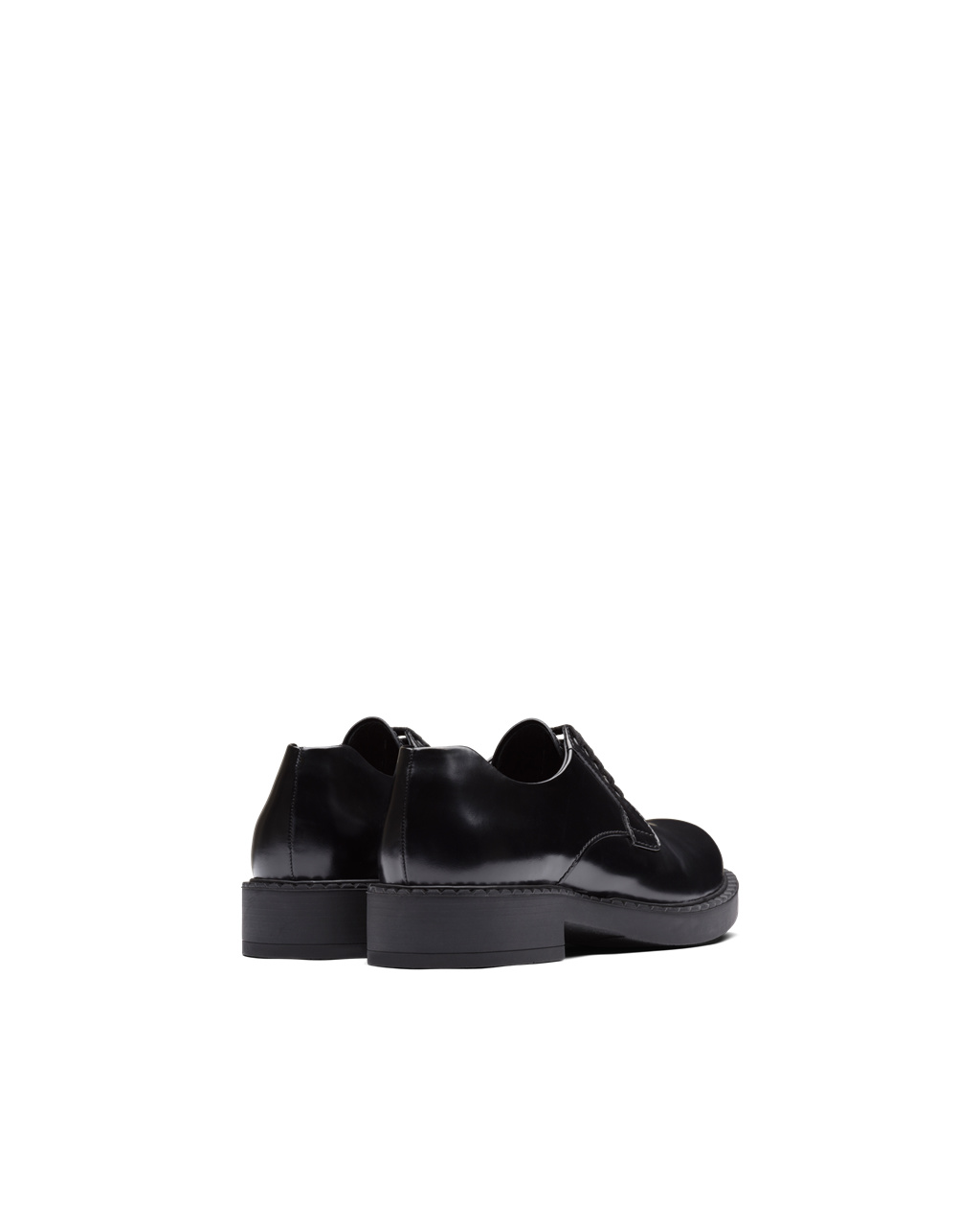 Prada Brushed Leather Derby Shoes Black | 1506YDPHW