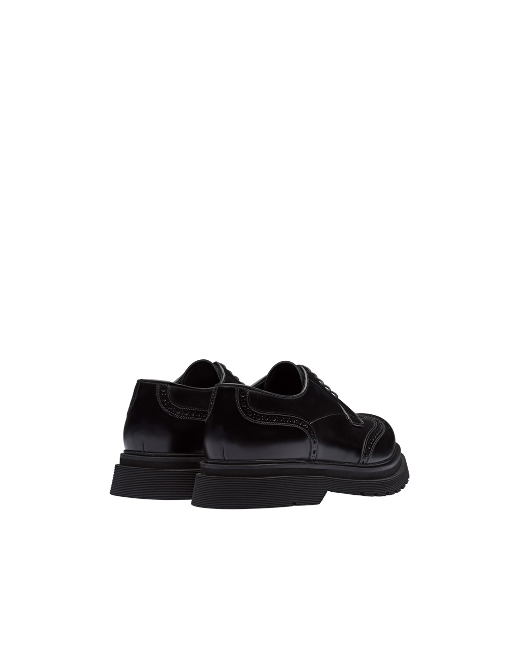 Prada Brushed Leather Derby Shoes Black | 6801KCGIH