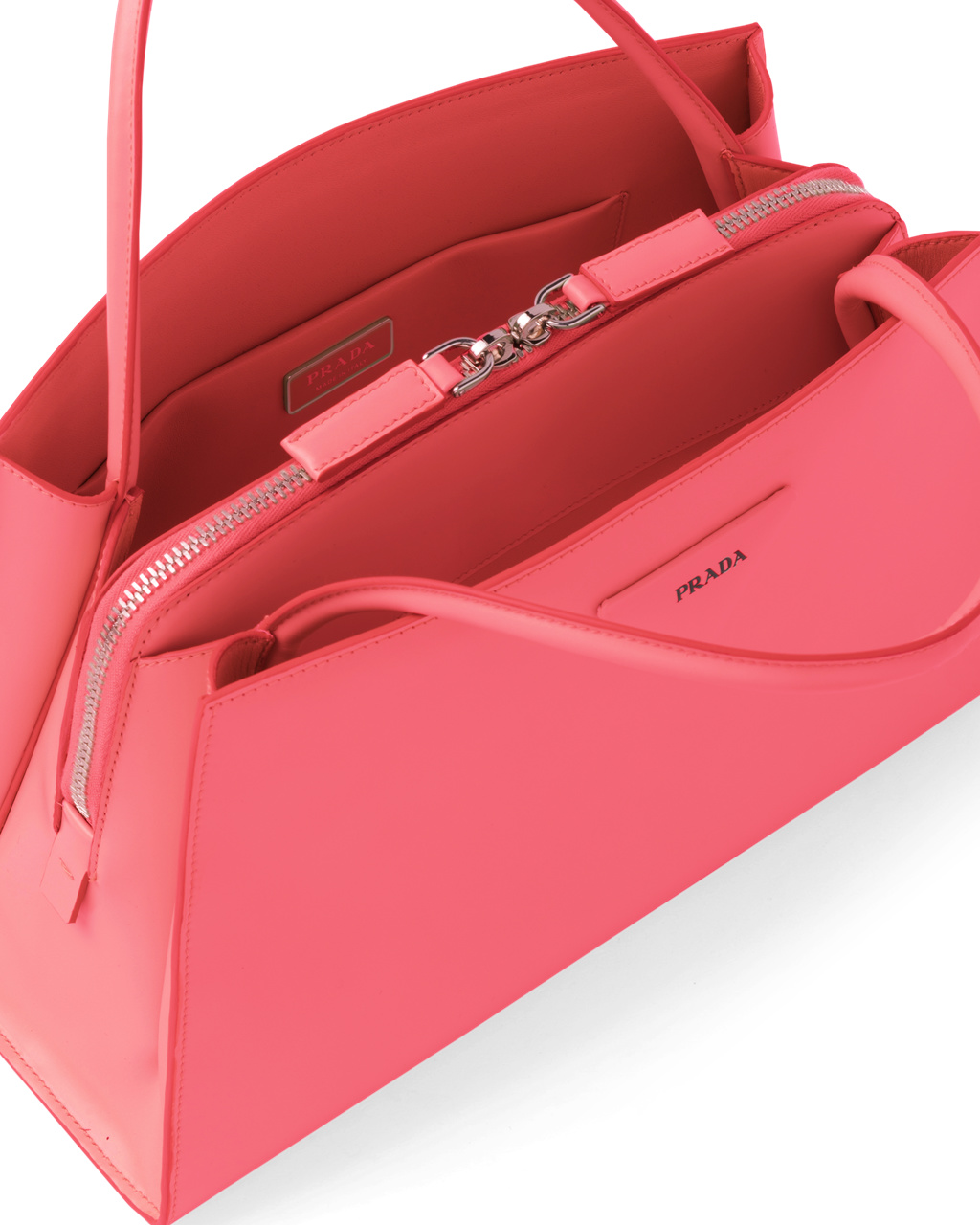 Prada Brushed Leather Handbag Coral | 6580MVCNP