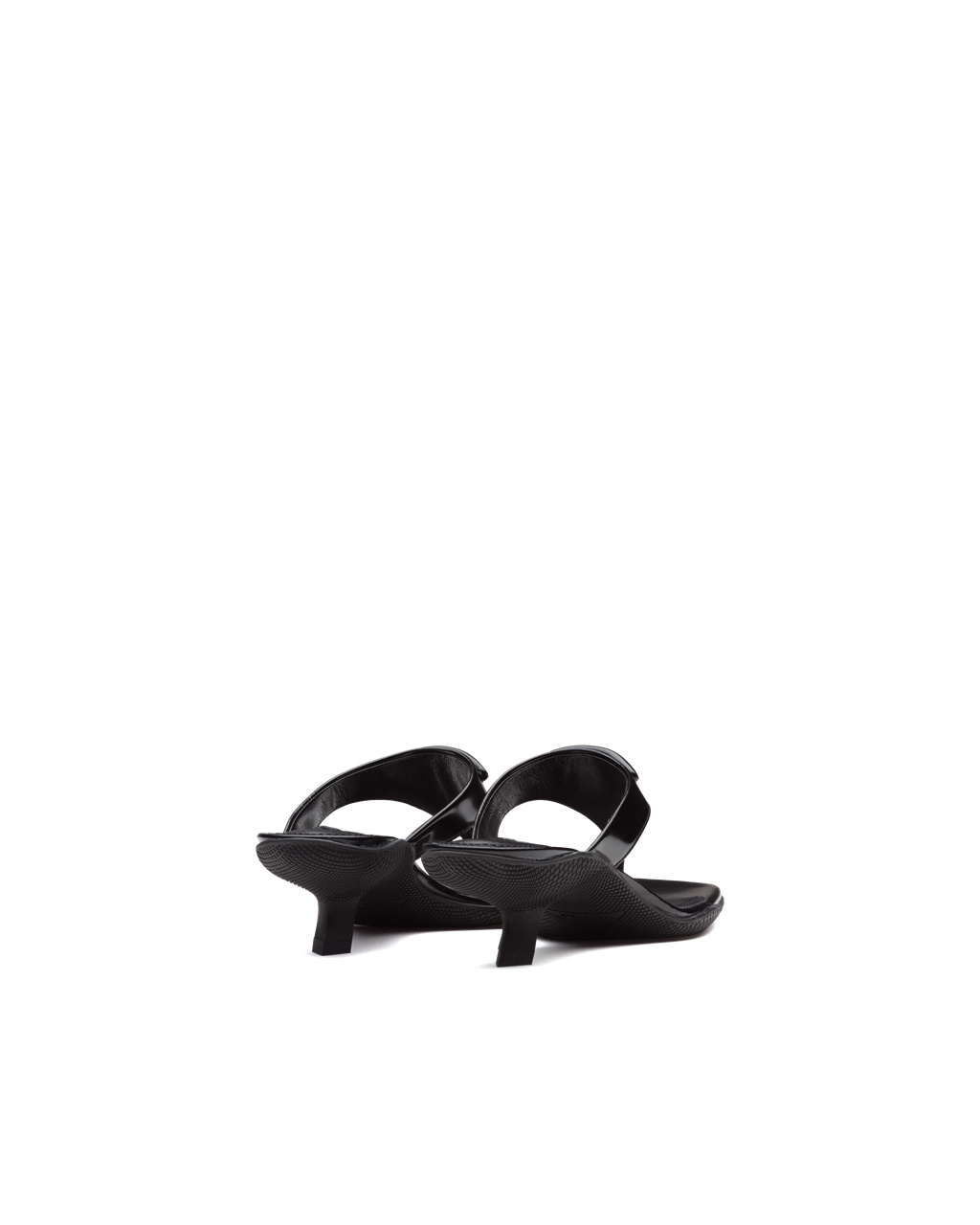 Prada Brushed Leather High-heeled Thong Sandals Black | 1328LMKAH