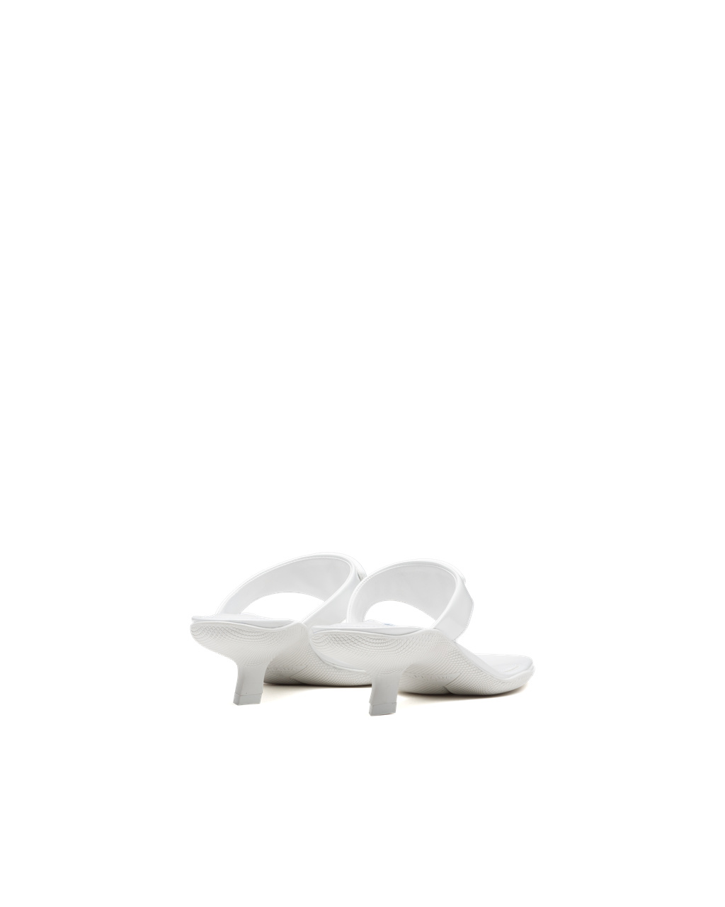 Prada Brushed Leather High-heeled Thong Sandals White | 4937NYMWH