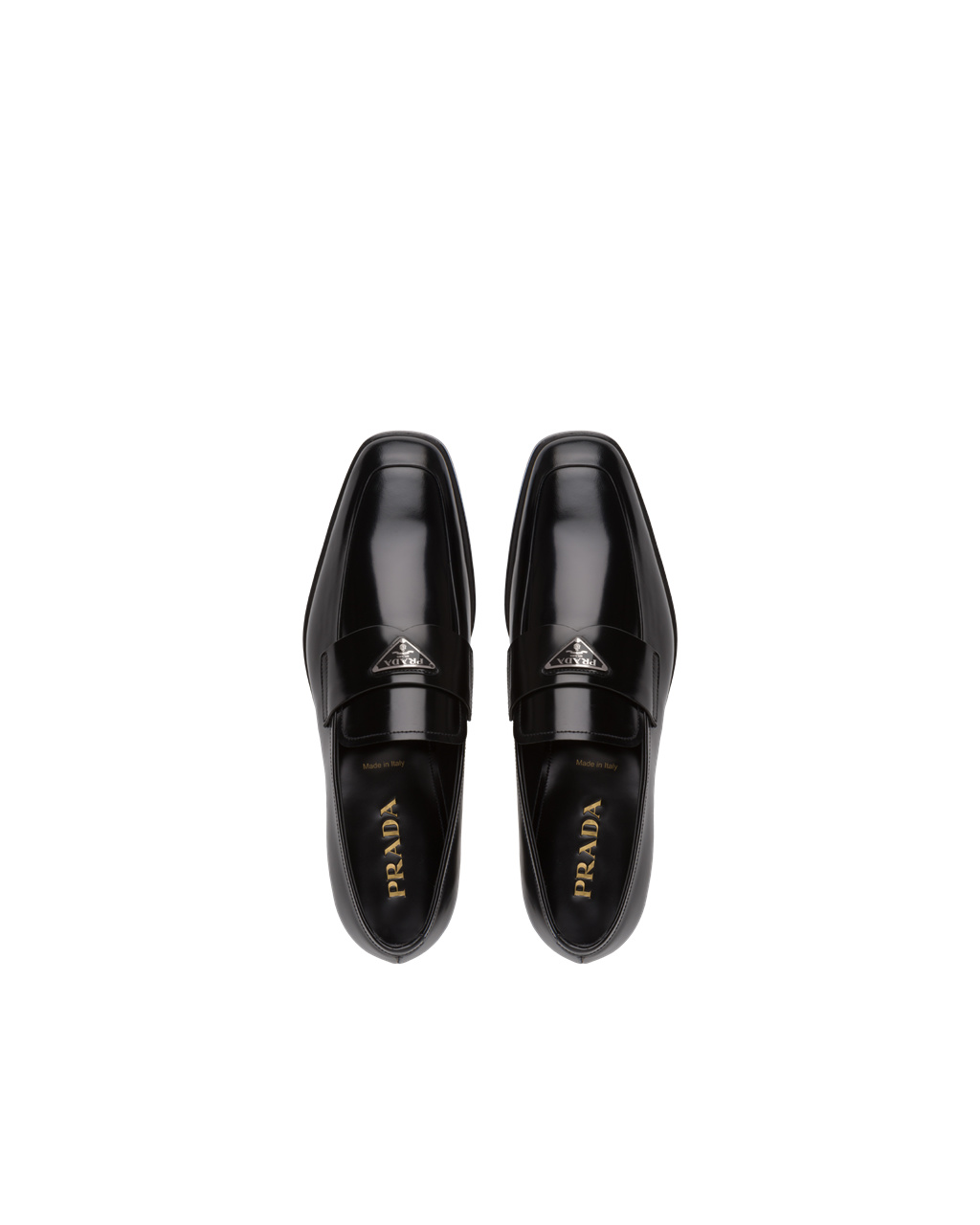 Prada Brushed Leather Loafers Black | 0753SZOHB