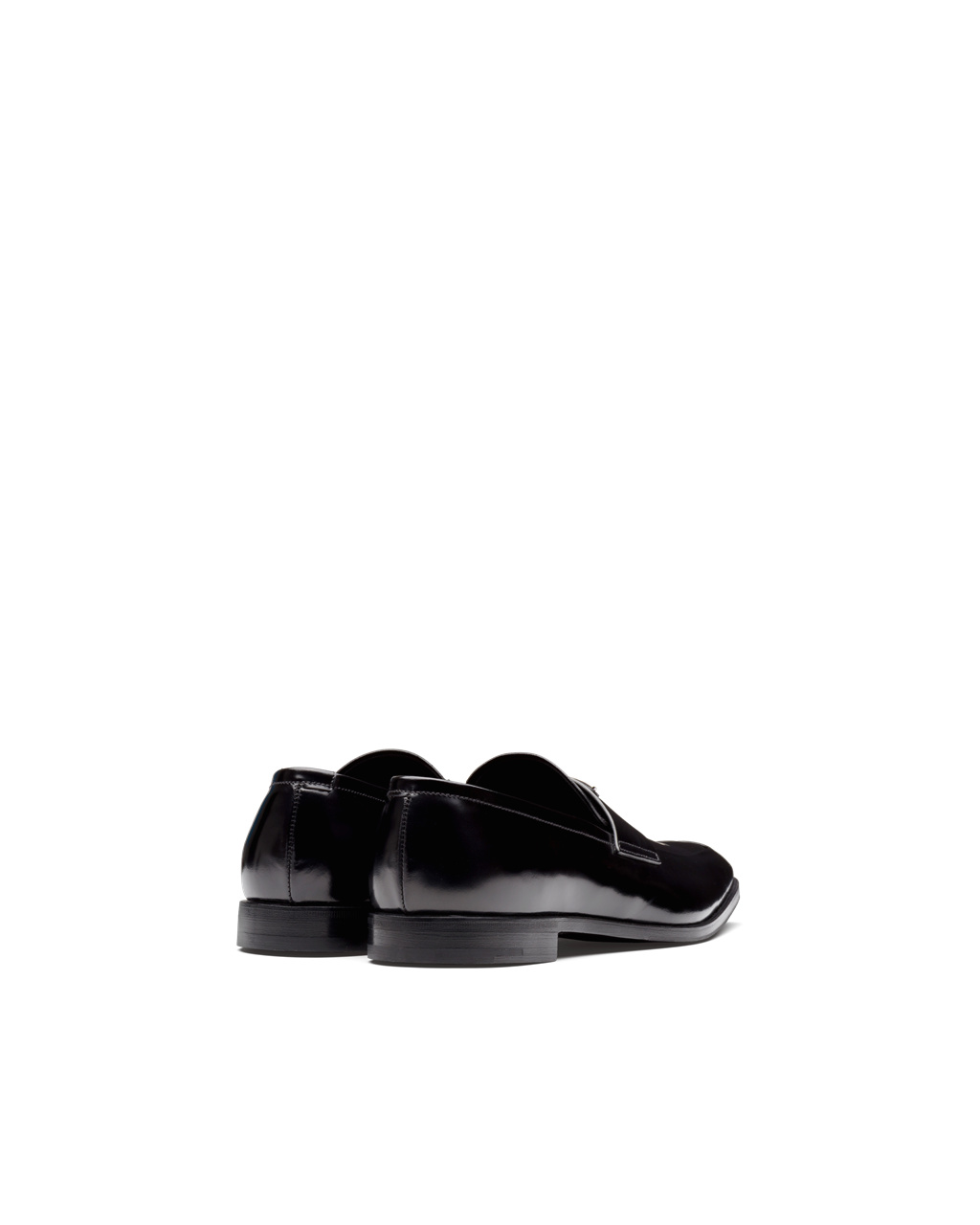 Prada Brushed Leather Loafers Black | 0753SZOHB