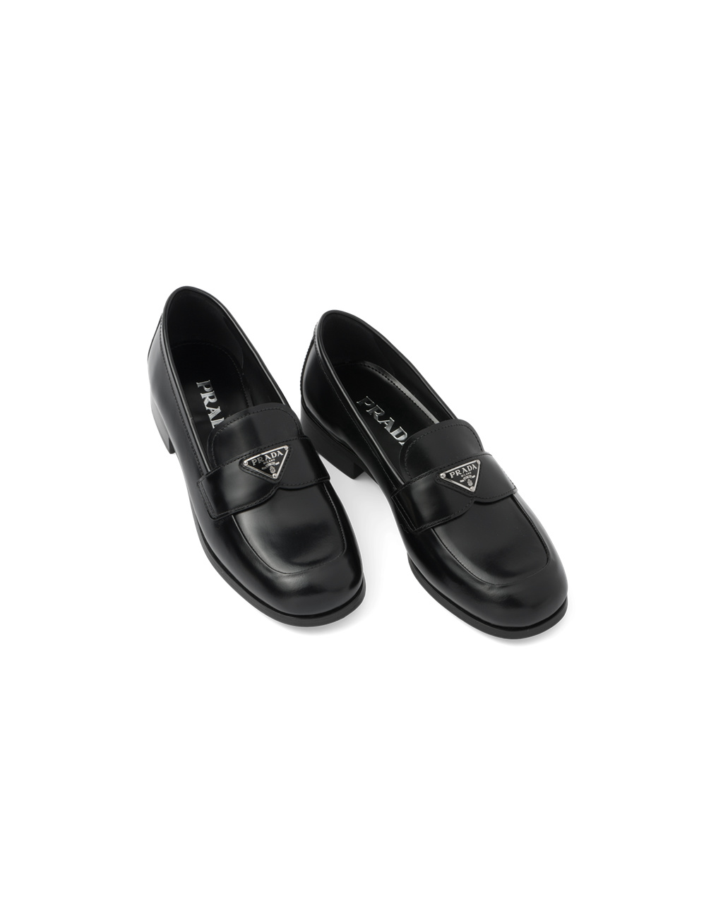 Prada Brushed Leather Loafers Black | 8509UNTOS