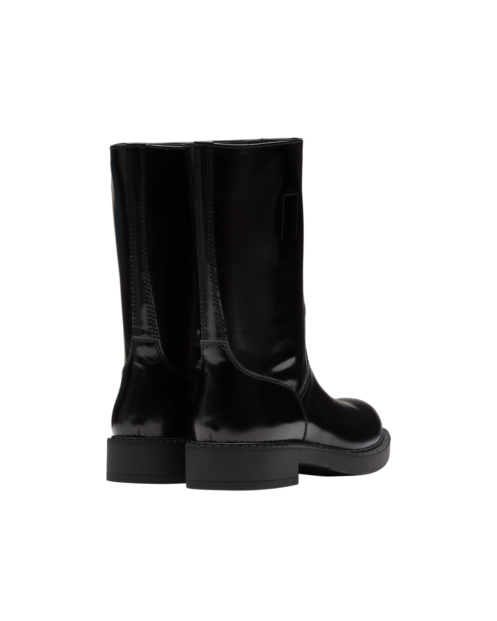 Prada Brushed Leather Mid-calf Boots Black | 0584OQRKL