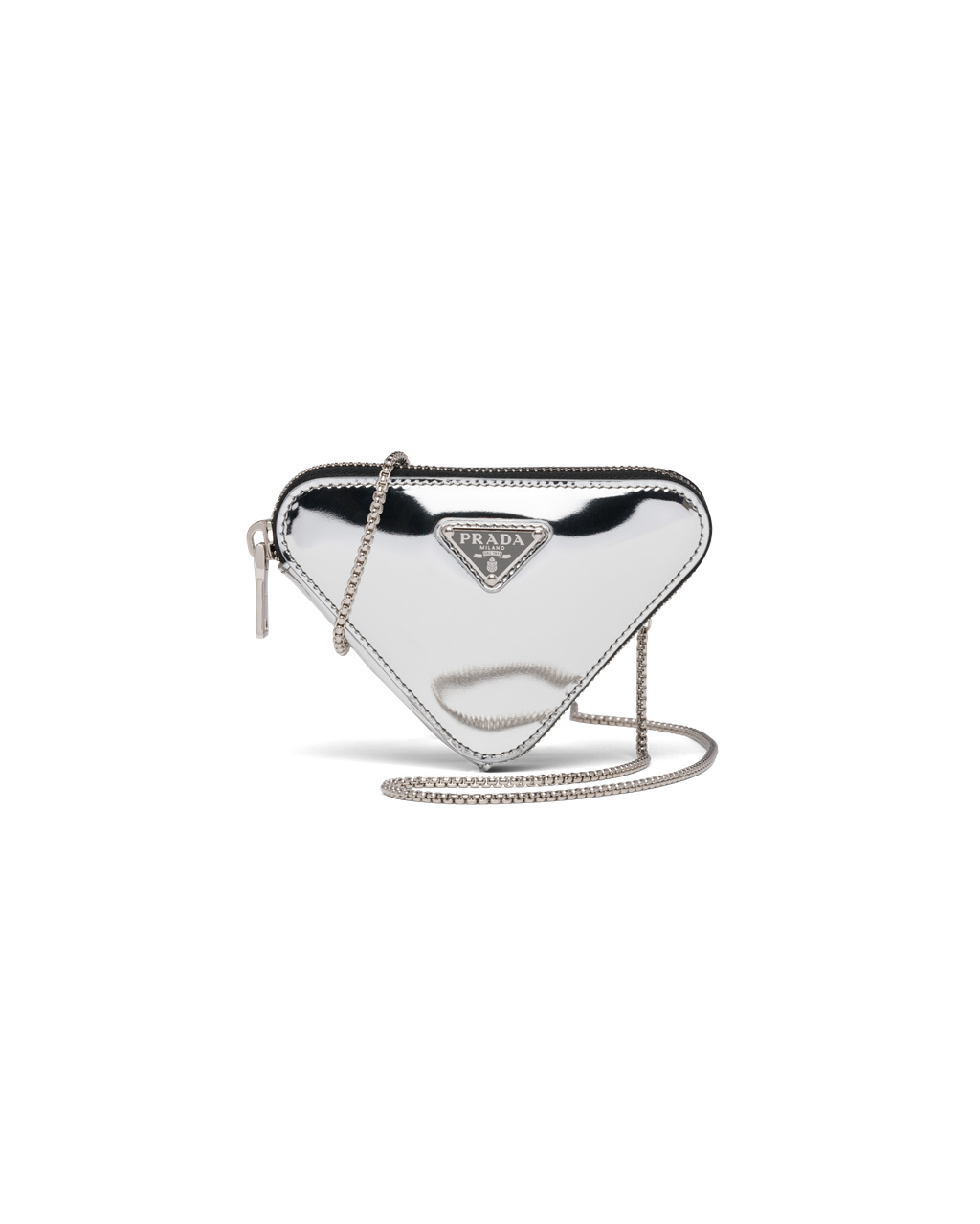 Prada Brushed Leather Mini-pouch Silver | 3019ZHRUN