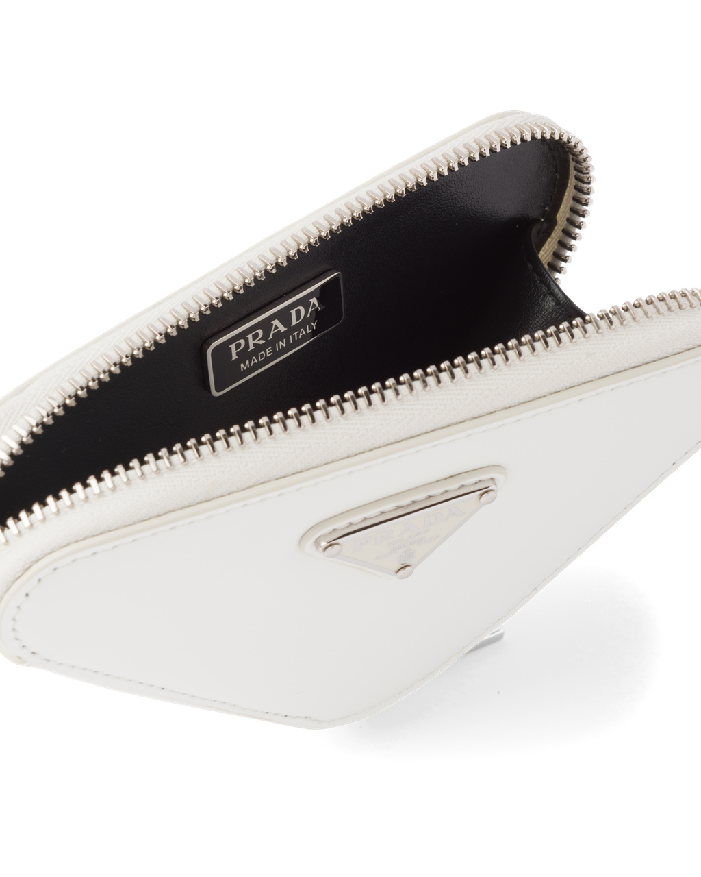 Prada Brushed Leather Mini-pouch White | 8401QJOAT