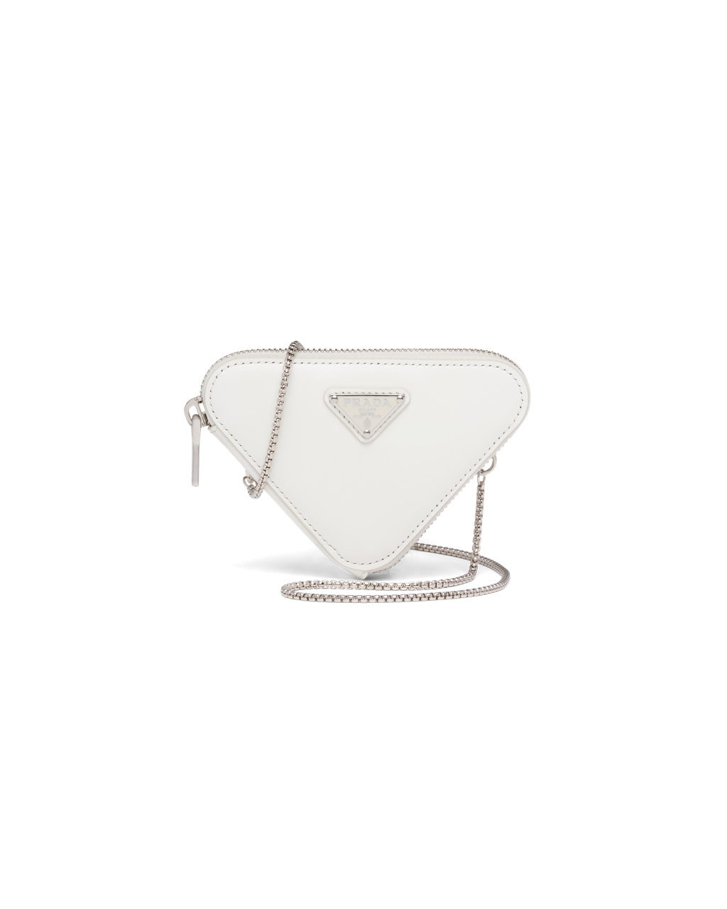 Prada Brushed Leather Mini-pouch White | 8401QJOAT