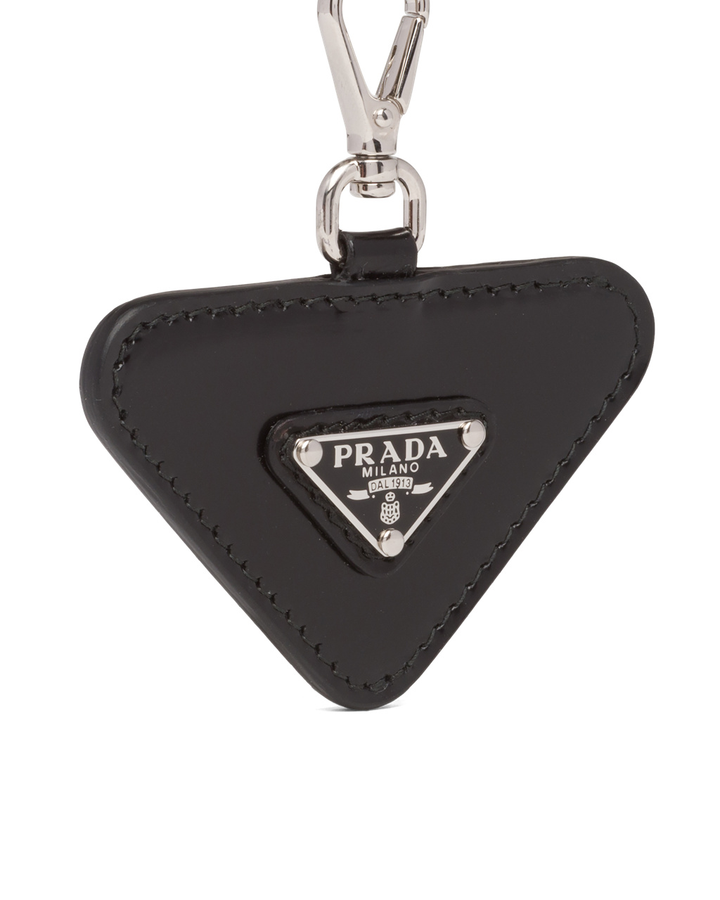 Prada Brushed Leather Name Tag For Pet Black | 0927KHDOL