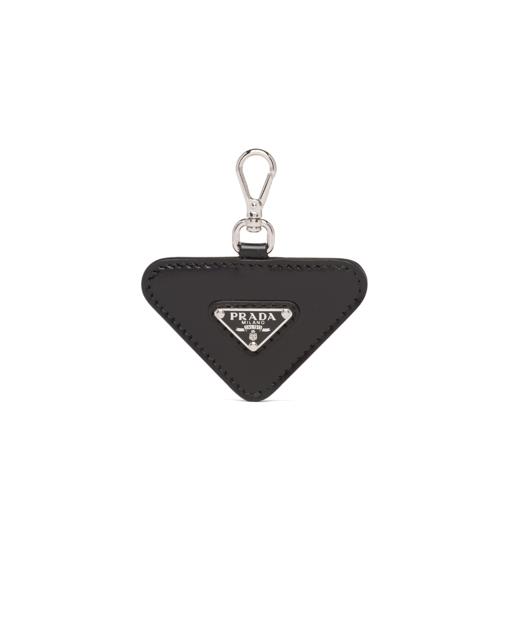 Prada Brushed Leather Name Tag For Pet Black | 0927KHDOL