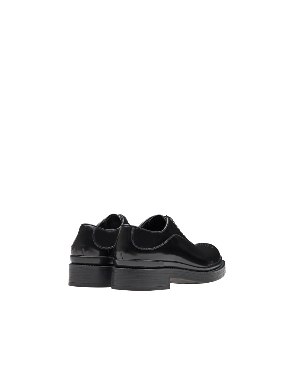 Prada Brushed Leather Oxford Shoes Black | 5241SVFML