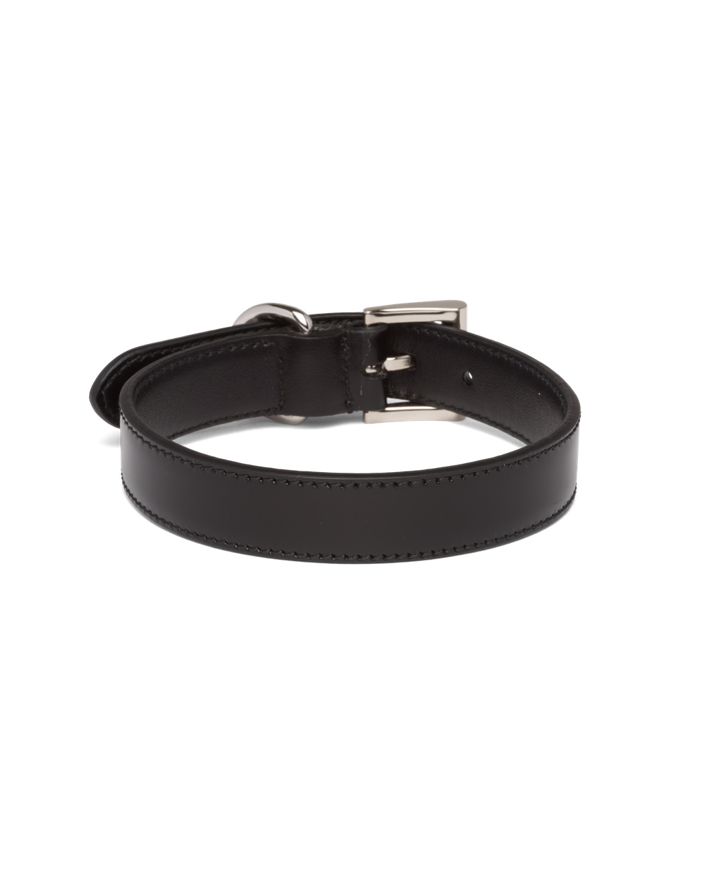 Prada Brushed Leather Pet Collar Black | 9832YLKZN