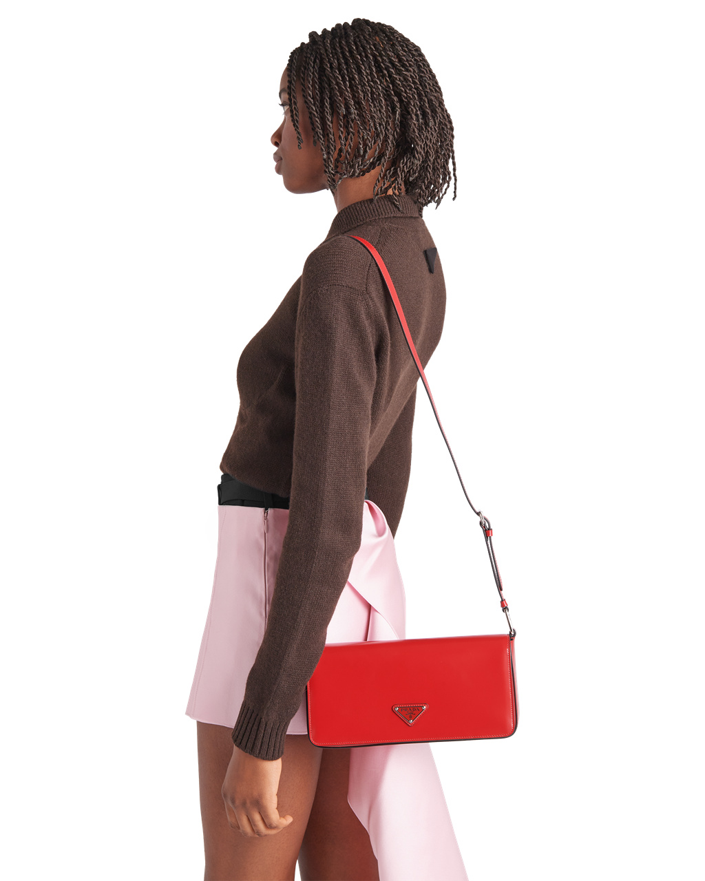 Prada Brushed Leather Prada Femme Bag Scarlet | 4210WUXRC