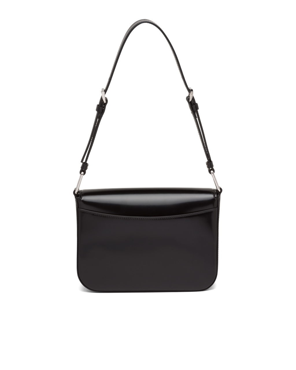 Prada Brushed Leather Shoulder Bag Black | 6739PINZB