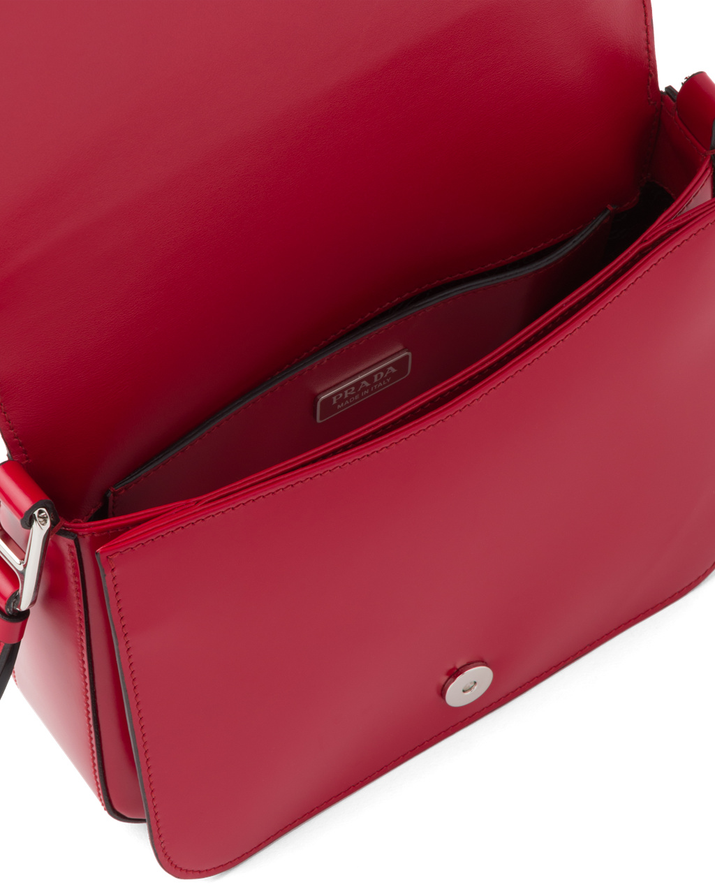 Prada Brushed Leather Shoulder Bag Scarlet | 2318GVJSQ