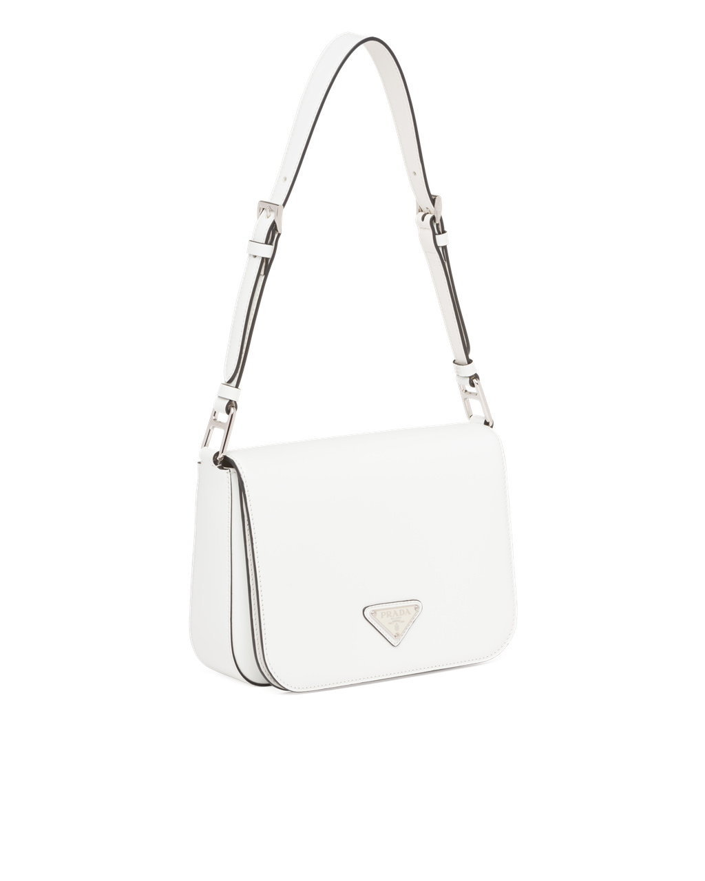 Prada Brushed Leather Shoulder Bag White N | 4629GNOFH