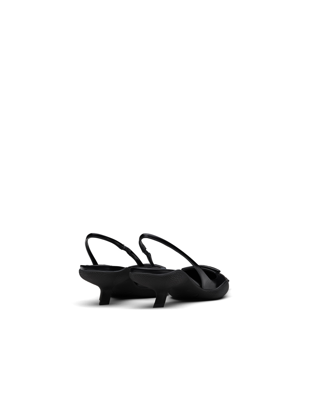 Prada Brushed Leather Slingback Pumps Black | 3645LBFDT