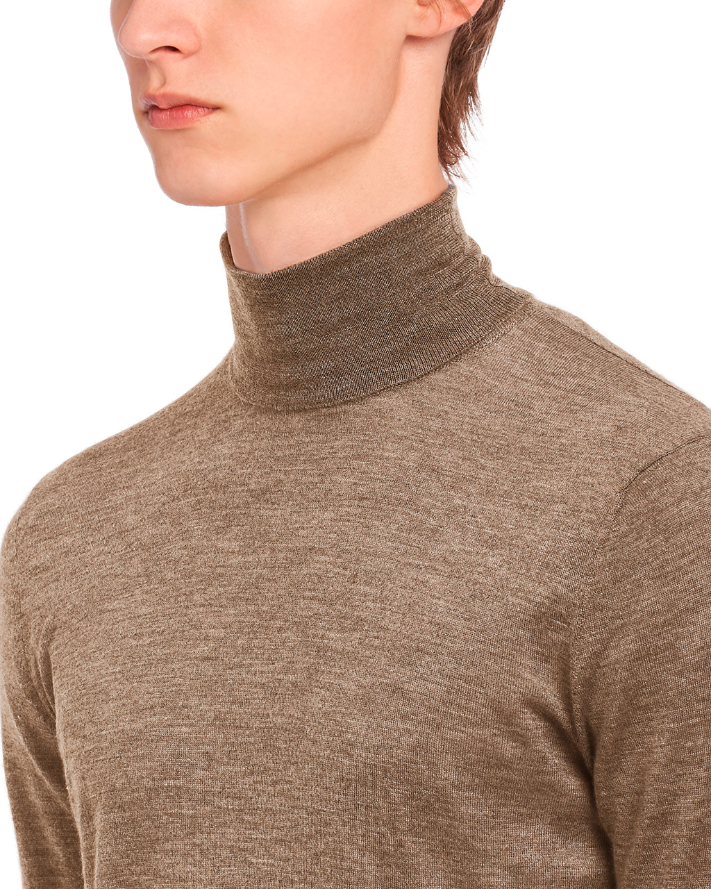 Prada Cashmere Turtleneck Camel Brown | 1602UFXCK