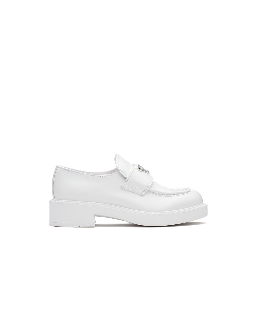Prada Loafers For Sale - Chocolate Brushed Leather Loafers Womens White