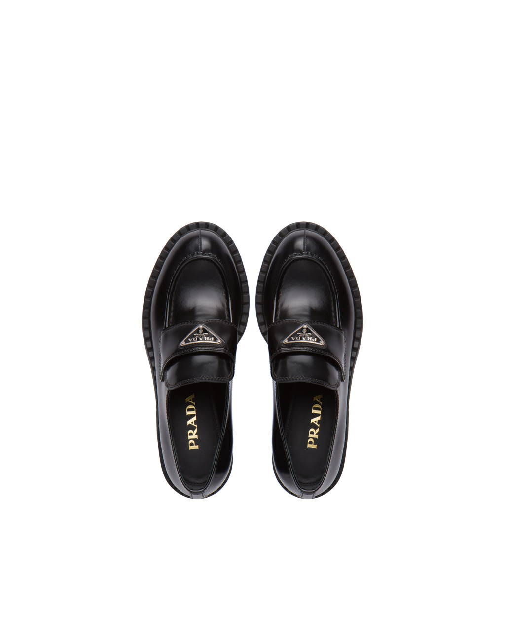 Prada Chocolate Brushed Leather Loafers Black | 1025ZVFQR