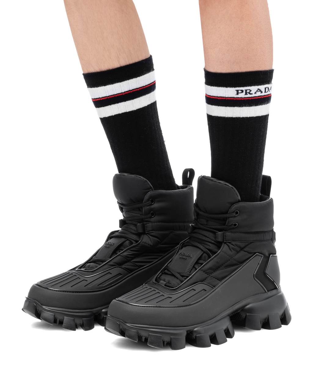 Prada Cotton Ankle Socks Black | 8701XGNUB