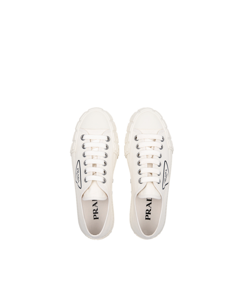 Prada Cotton Canvas Sneakers Ivory | 5423QBPIZ