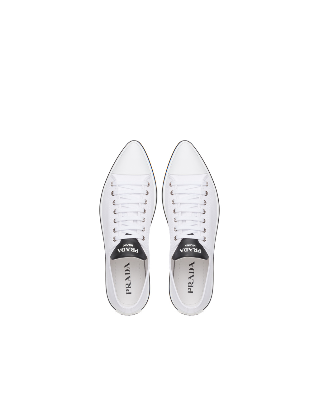 Prada Cotton Gabardine Pointy Sneakers White | 3567NHYTB