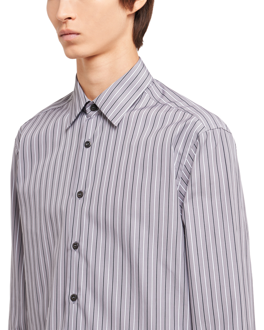 Prada Cotton Shirt Iron Gray | 2390XCQWP