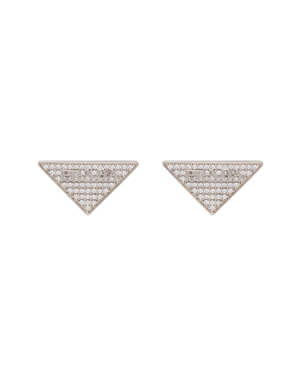 Prada Crystal Logo Jewels Zirconia Earrings Crystal | 0231JGTHO