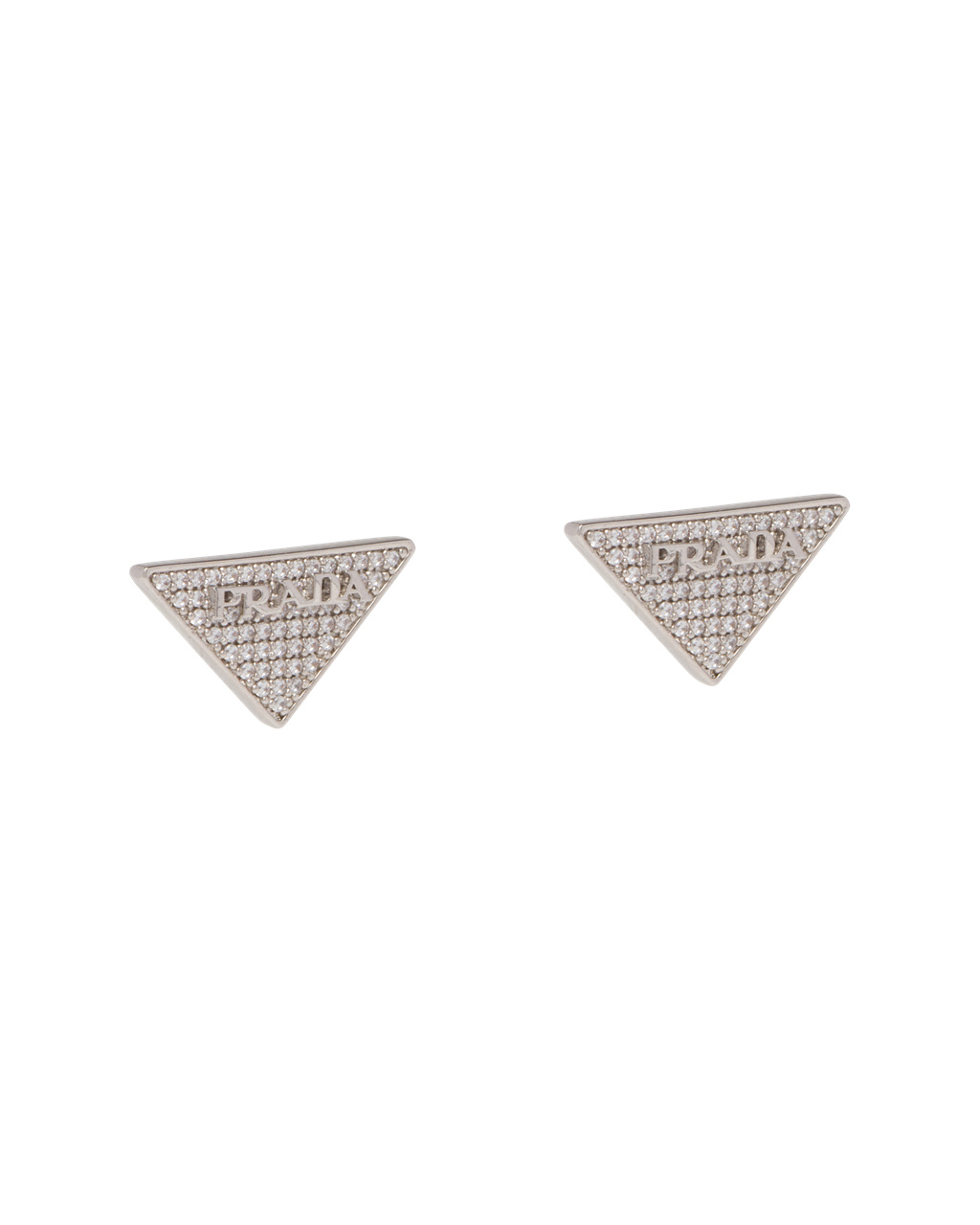 Prada Crystal Logo Jewels Zirconia Earrings Crystal | 0231JGTHO