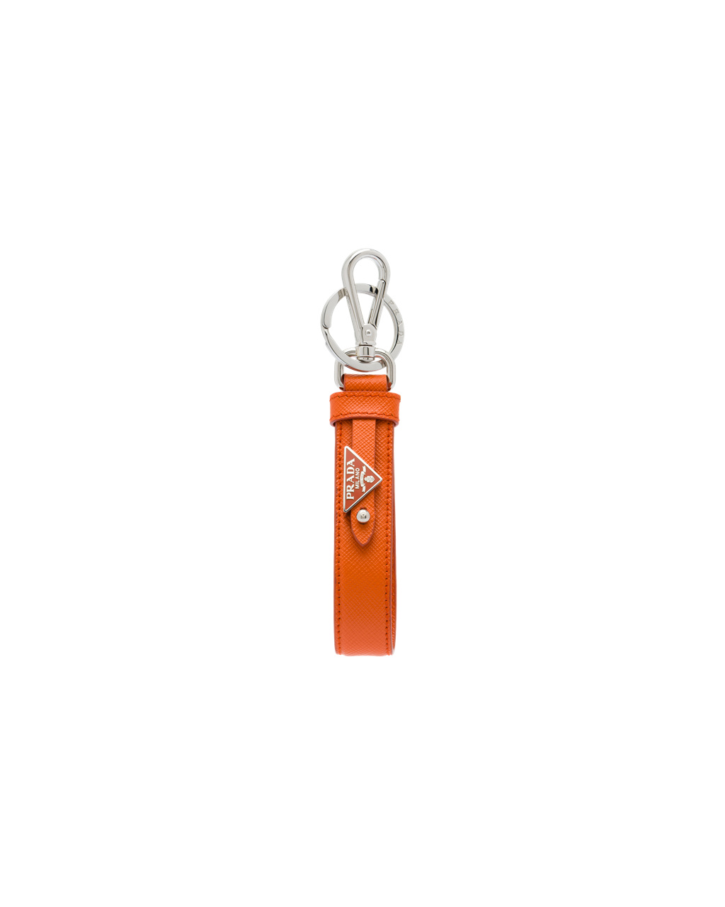 Prada Customized Saffiano Leather Keychain Papaya | 0167AZGSV