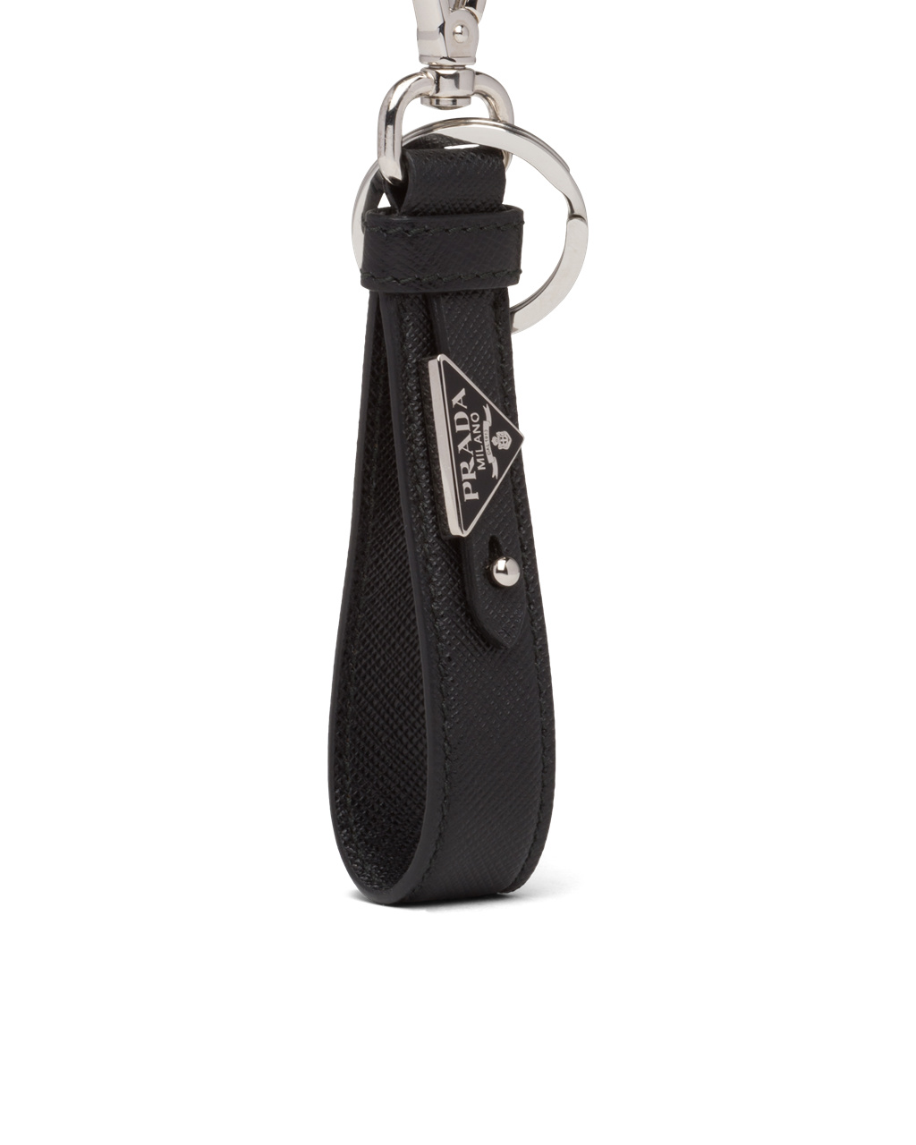 Prada Customized Saffiano Leather Keychain Black | 6149MRQKC