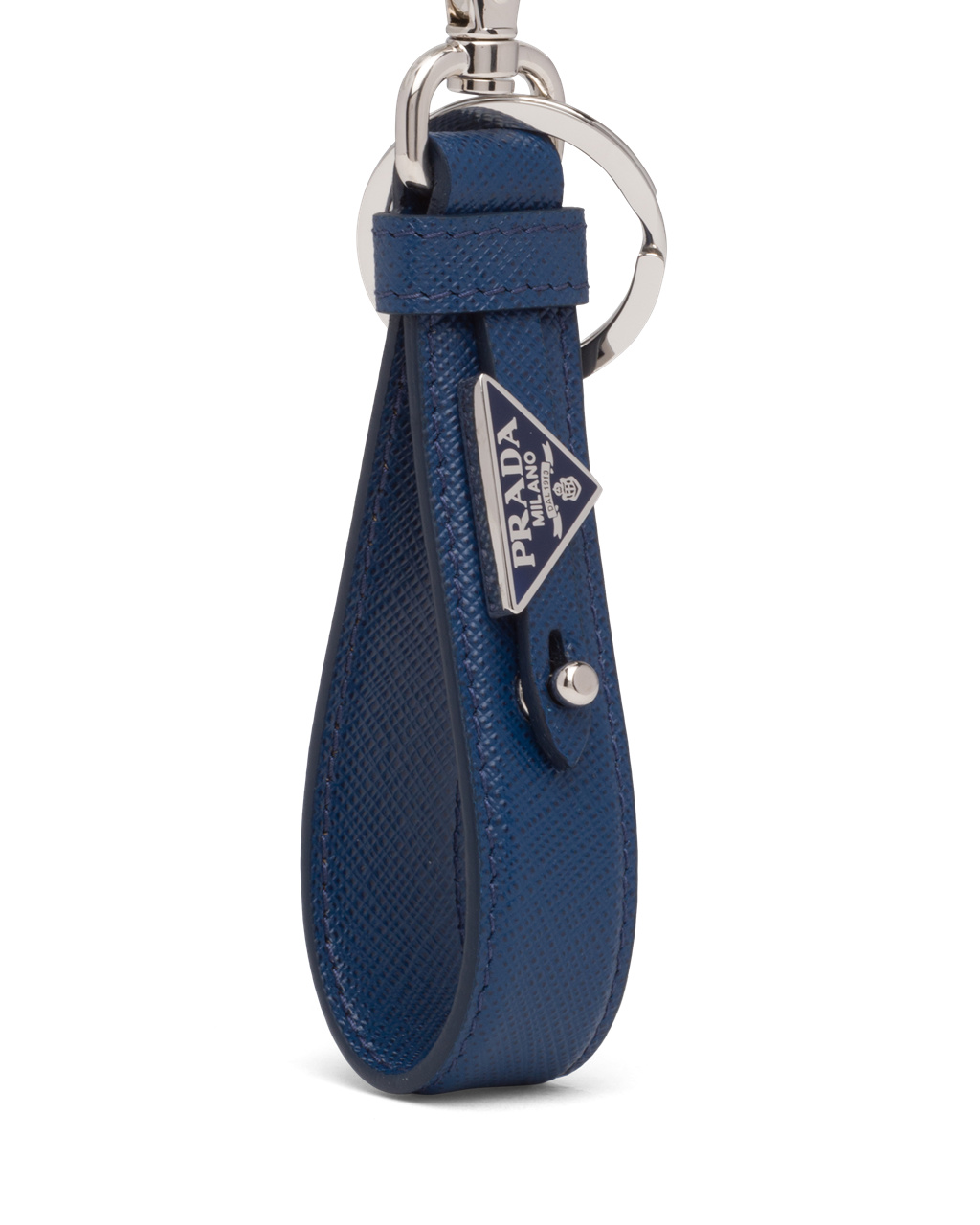 Prada Customized Saffiano Leather Keychain Bluette | 7349HEDZO