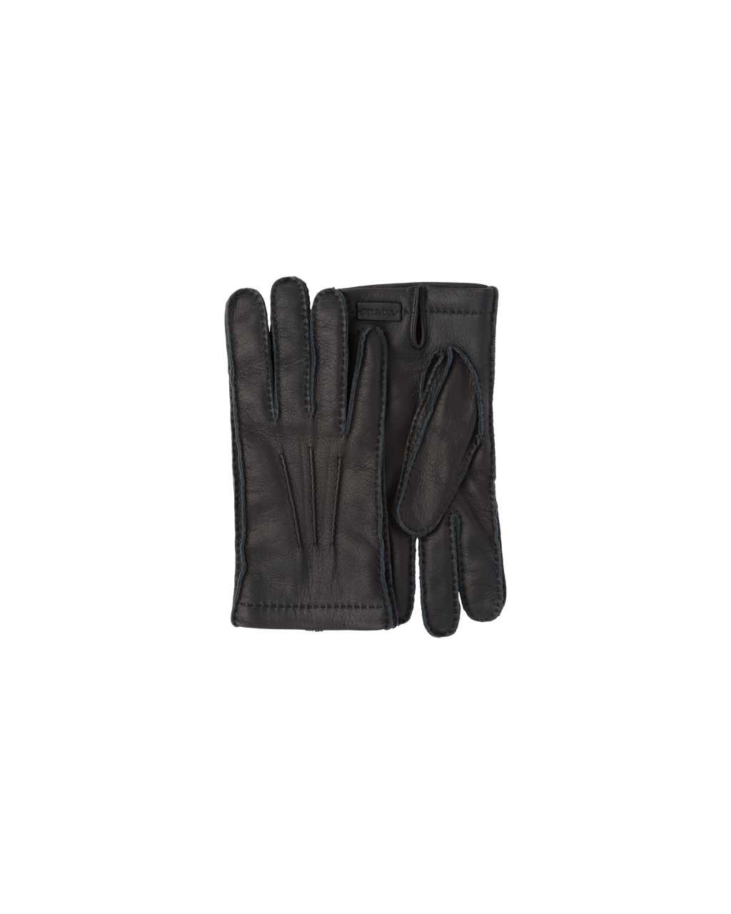 Prada Deer Leather Gloves Black | 5942FXNQC