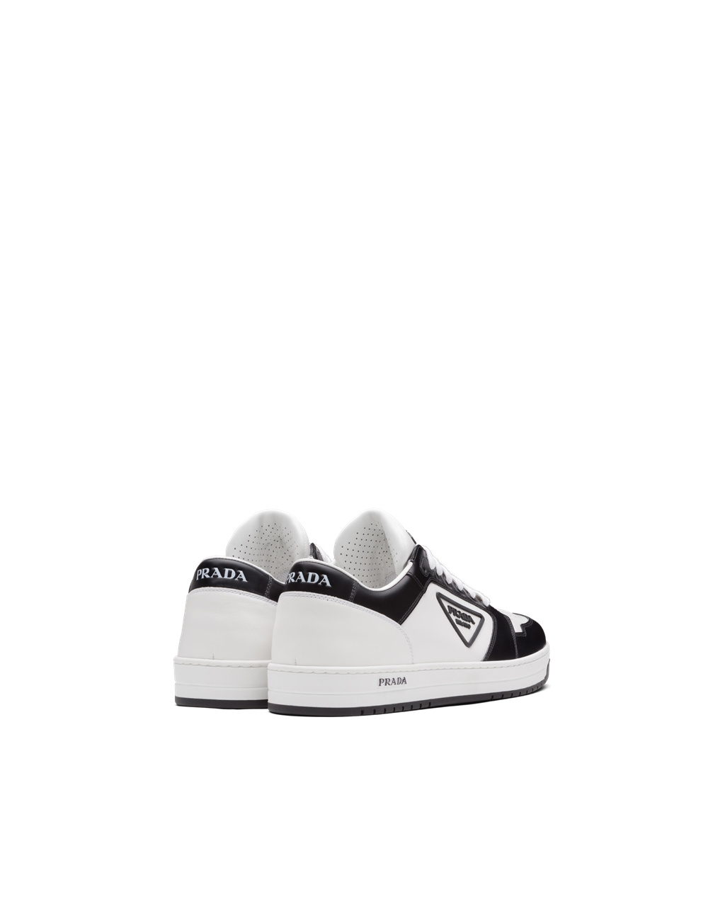 Prada District Leather Sneakers White / Black | 4196KTZQX