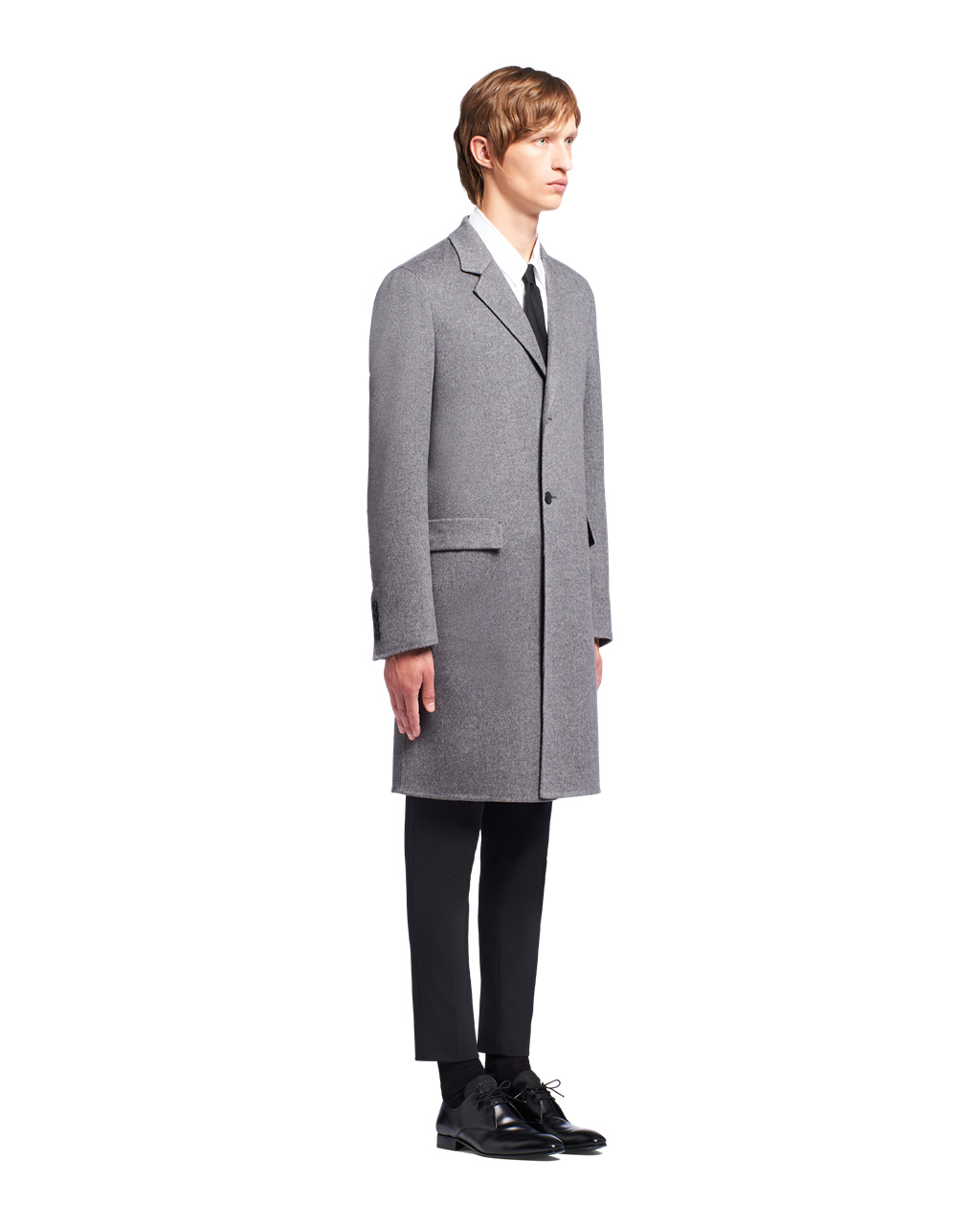 Prada Double Cashmere Coat Slate Gray | 7243GDQRP