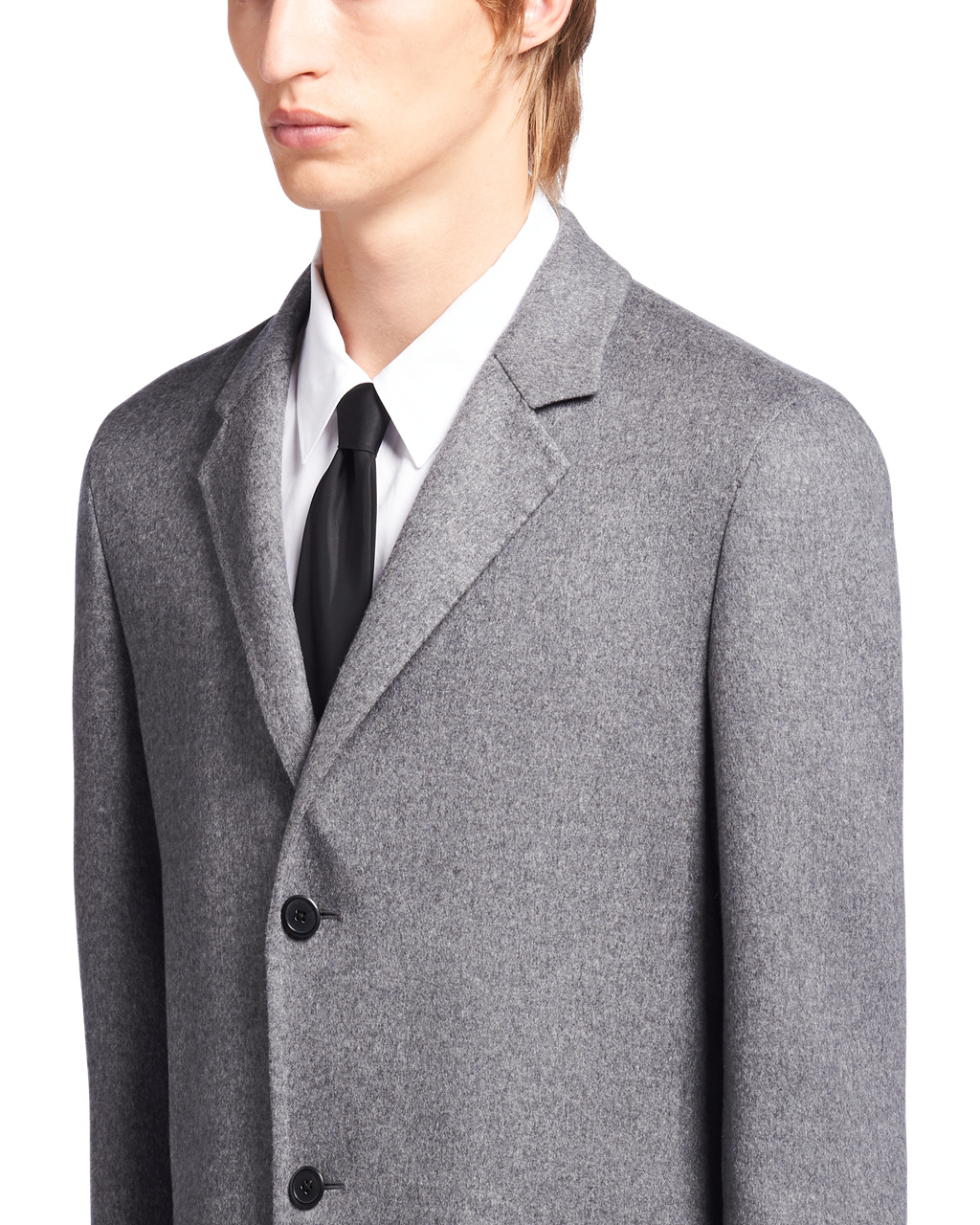 Prada Double Cashmere Coat Slate Gray | 7243GDQRP