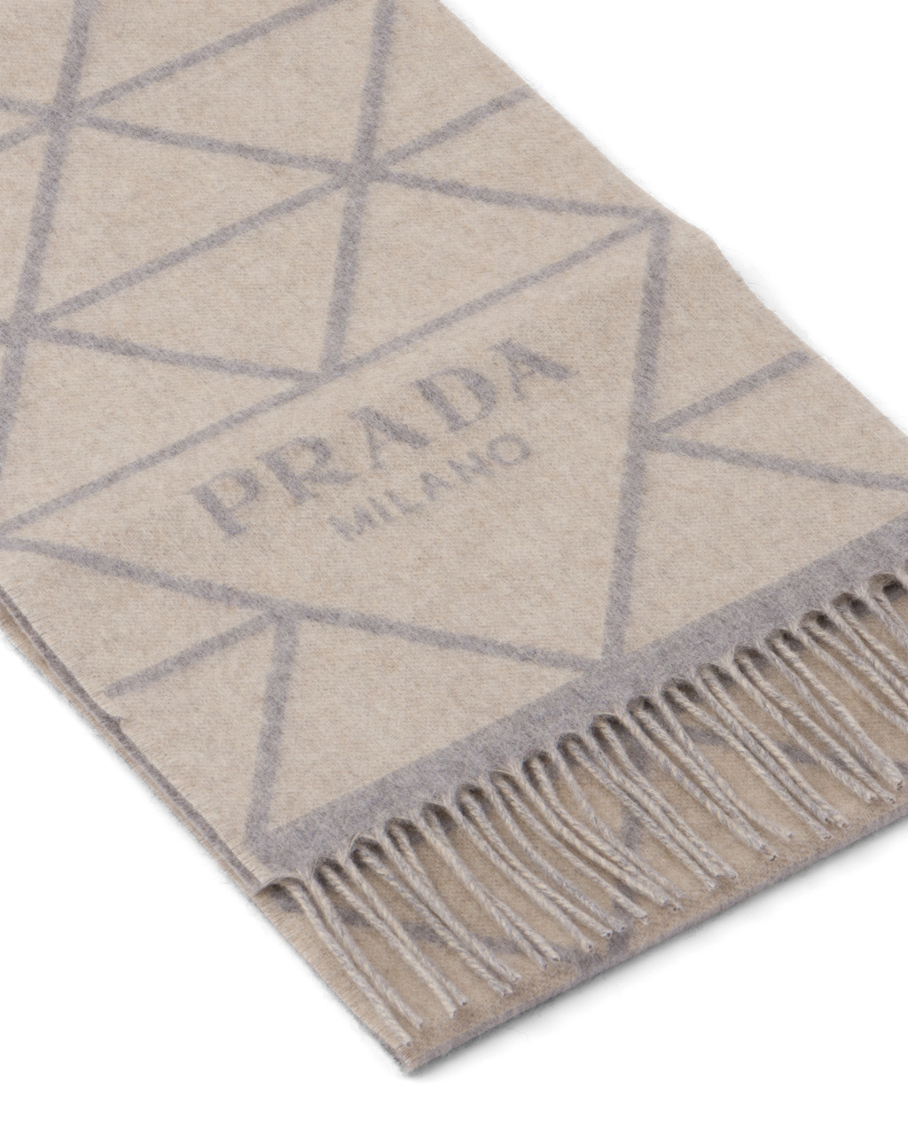 Prada Double Cashmere Scarf Albino / Grey | 5341YBCUX