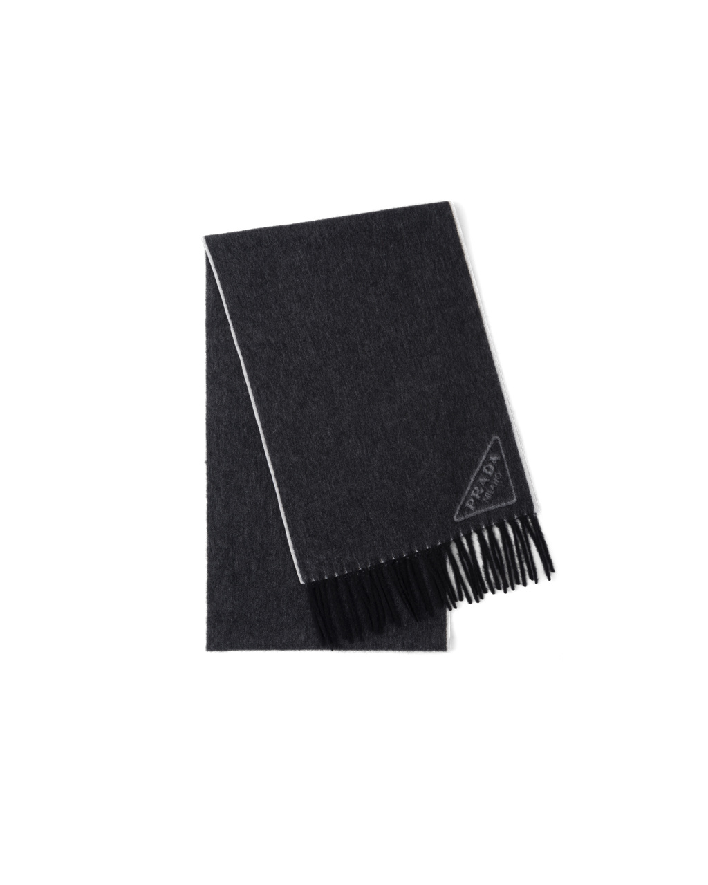 Prada Double Cashmere Scarf Black / Chalk White | 0582VKYCB