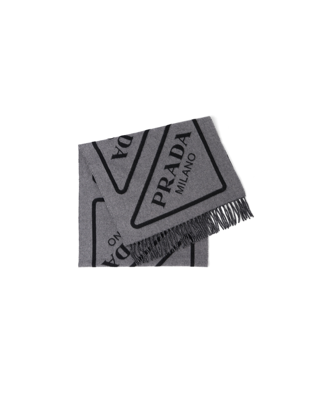 Prada Double Cashmere Scarf Black / Gray | 5946YNRHG