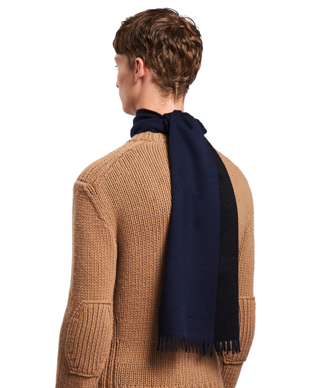 Prada Double Cashmere Scarf Navy | 3970AUPEF